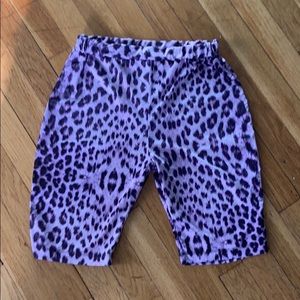 Purple leopard biker shorts